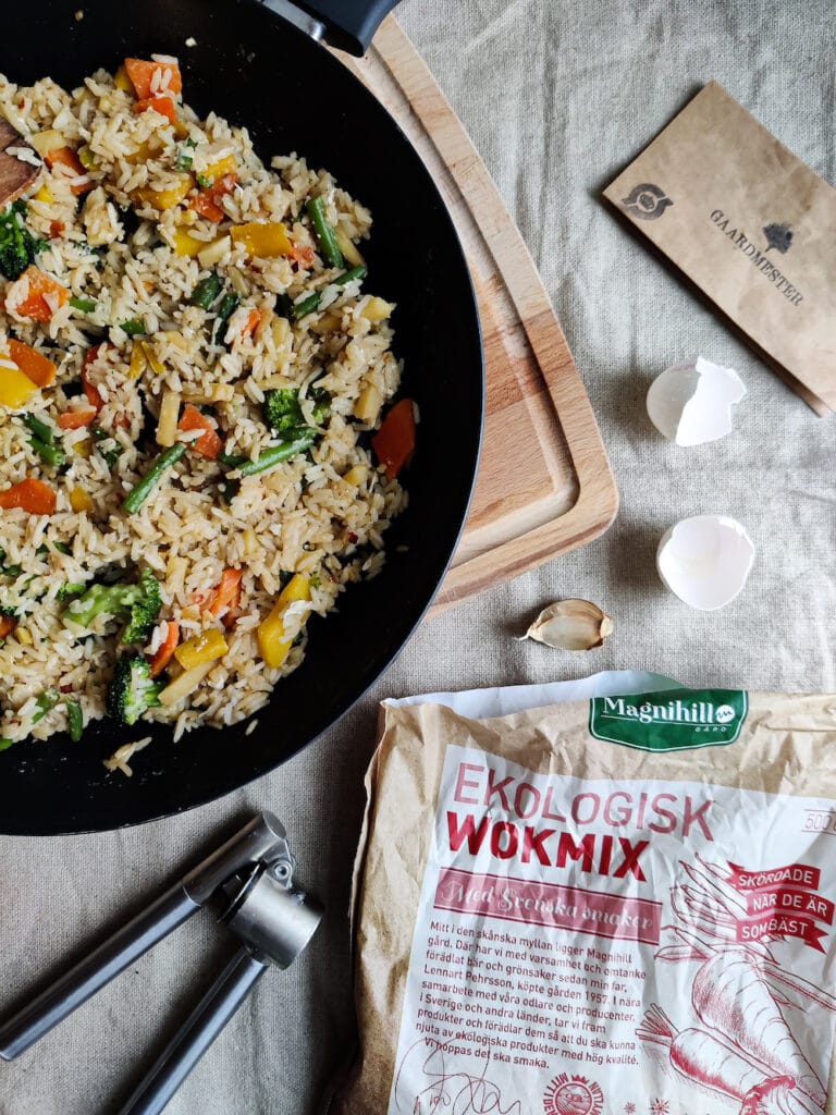 wok mix med ris og soya