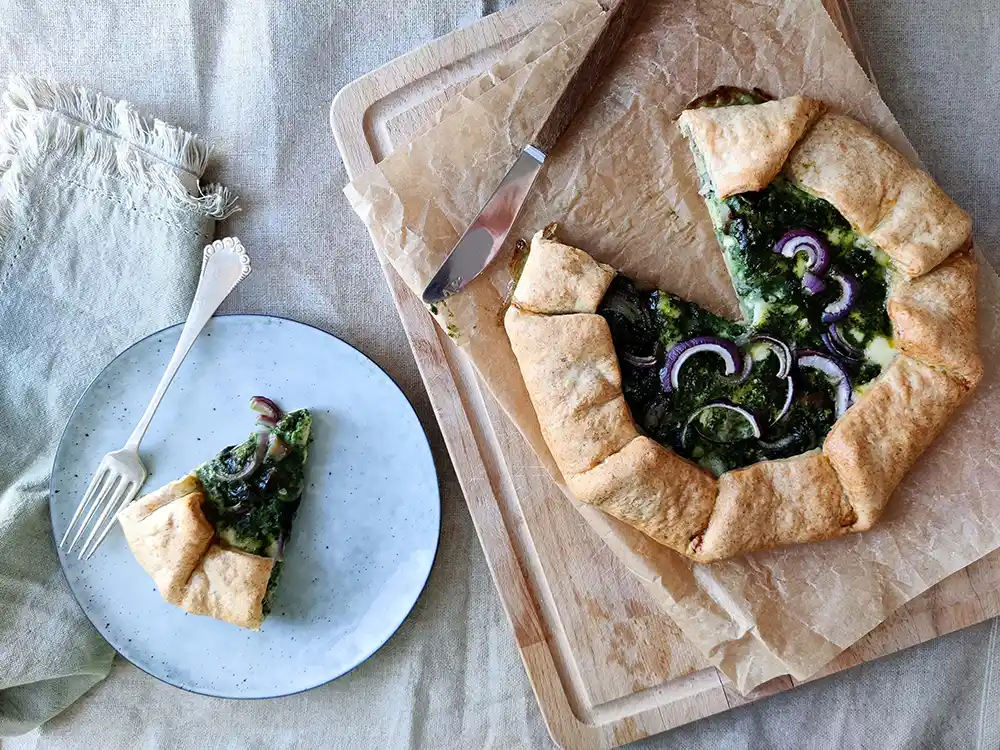 Galette m. spinat og svampe
